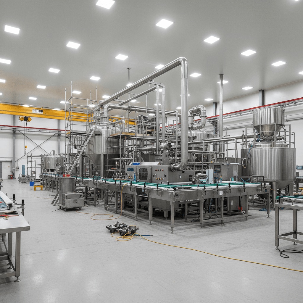 Technicians installing equipment